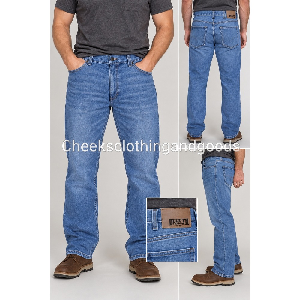 Duluth Trading Co Flex Ballroom Relaxed Fit Jeans Mens 36x28 Blue Workwear